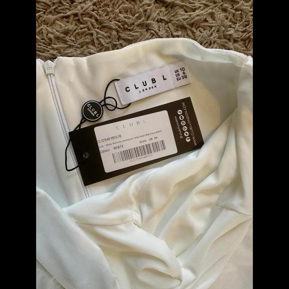 CLUB L London Elegant White Midi Dress